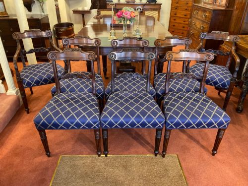 Impressive Set of Eight Mid 19th Century Mahogany Dining Chairs