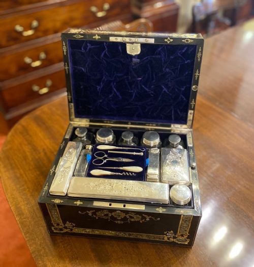An Exquisite Decorated Coromandel Fitted Lady's Dressing/jewellery Box - Hallmarked 1837