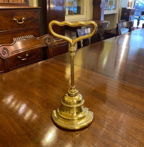 19th Century Long-handled Brass Door-stop