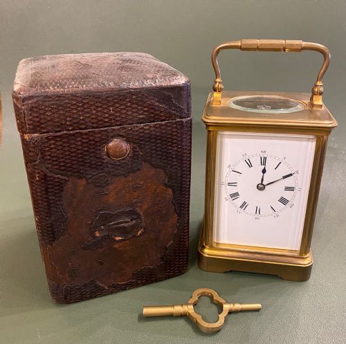 Drocourt - French Striking Carriage Clock with Matching Case & Key