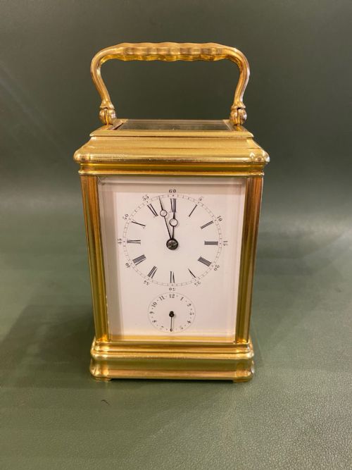 fig 1. A good 19th century French Alarum Carriage Clock by Drocourt