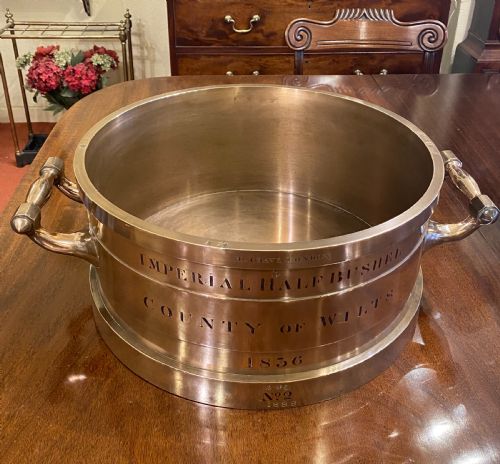 An Impressive Bronze Imperial Half Bushel Measure, County of Wilts, Dated 1836