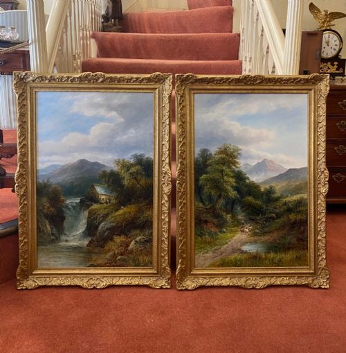 A Good Pair of Oil Paintings of Welsh Rural Scenes by William E. Ellis (Fl. 1858-1905)