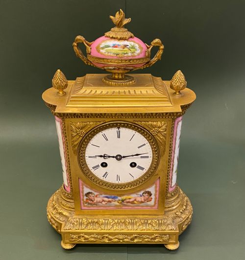 19th Century French Porcelain-mounted Mantel Clock