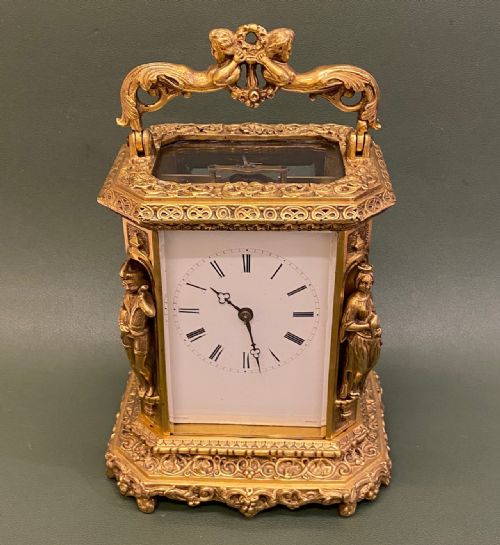 Rare French Mid-19th Century 'Caryatid' Cased Carriage Clock - Lucien (Paris)