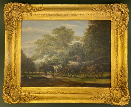Charming Oil Painting on Canvas of a Typical Victorian Rural Scene