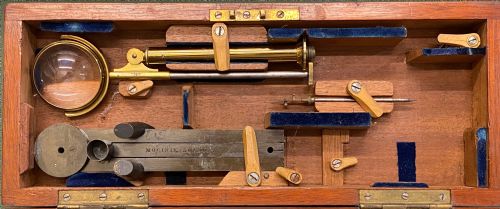 fig 4. Portable brass compound Microscope by Moginie & C.Baker of London c.1860
