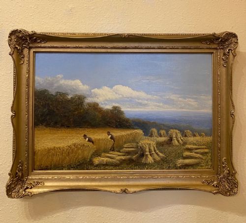 Oil on Canvas “Harvesting” by Charles Henry Passey 1818-1895
