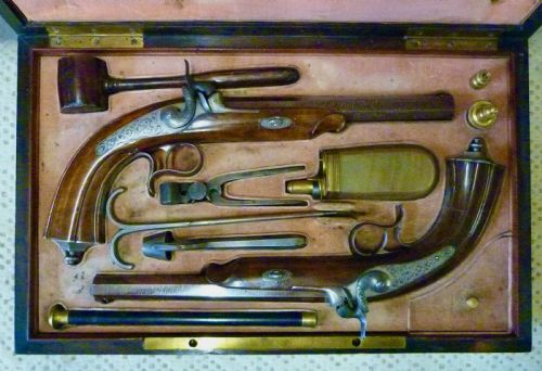 Cased Pair of Duelling or Target Pistols