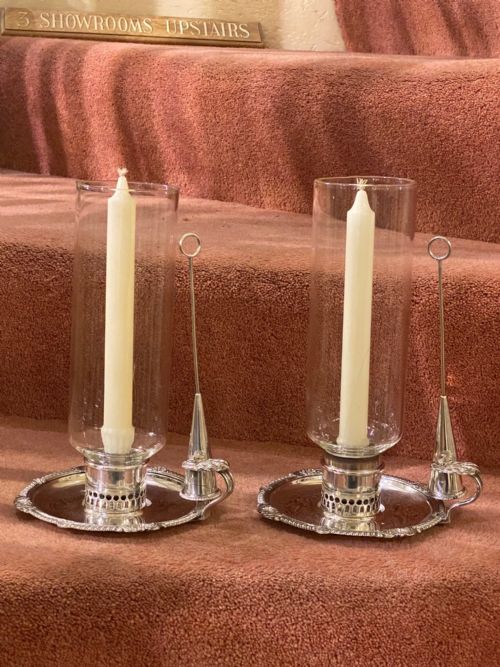 A Stunning Pair of Rare of Original Sheffield Plate Storm Lamps by Matthew Boulton