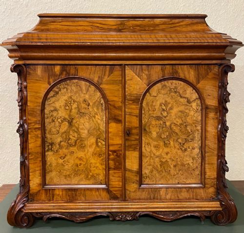 Very Fine Mid-victorian Burr Walnut Table Cabinet (26 Inches Wide)