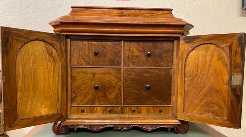 fig 1. Very Fine Mid-Victorian Burr Walnut TABLE CABINET (26 Inches Wide)