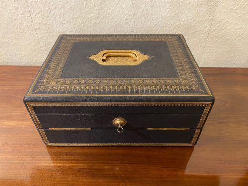 Superb Quality Morocco Leather Writing Box by W & J Milne, Edinburgh