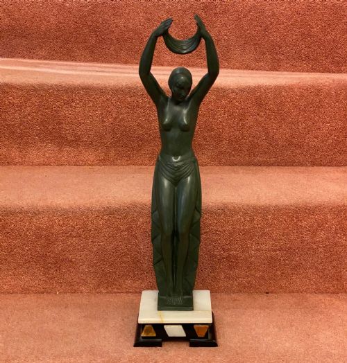 Fayral (Pierre Le Faguays) Bronze Figure of a Semi-clad Young Female
