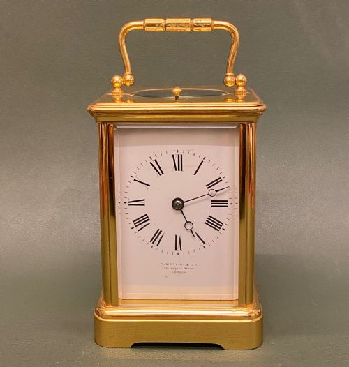A. Margaine: A Good French Repeating Brass Carriage Clock, C1900.