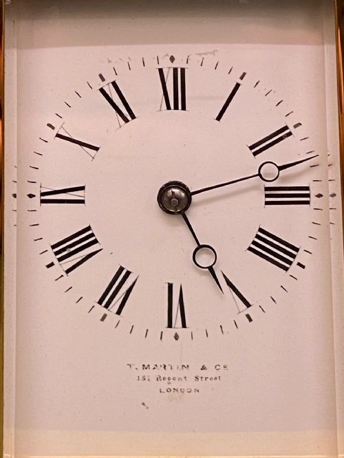fig 1. A. Margaine: A good French repeating brass carriage clock, c1900.