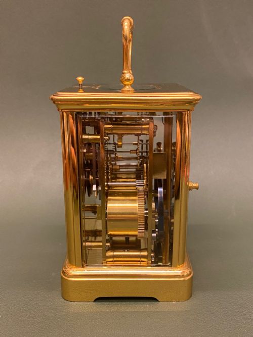 fig 2. A. Margaine: A good French repeating brass carriage clock, c1900.