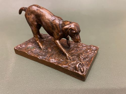 French Bronze Figure of a Hound by Barye