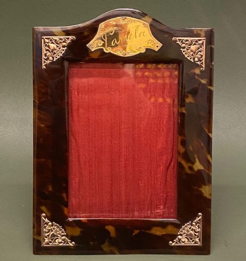 Asprey's - Fine Quality Tortoiseshell Photograph Frame with Gilded Decorative Mounts
