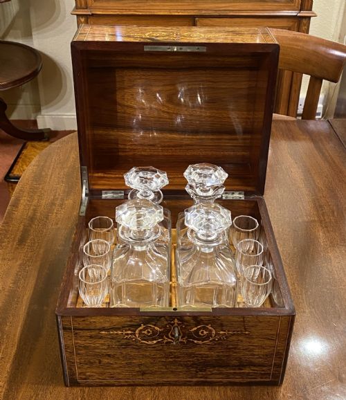 19th Century Rosewood Liqueur Glass/decanter Box