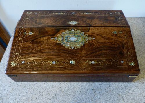 Lady's Inlaid Rosewood Writing Box