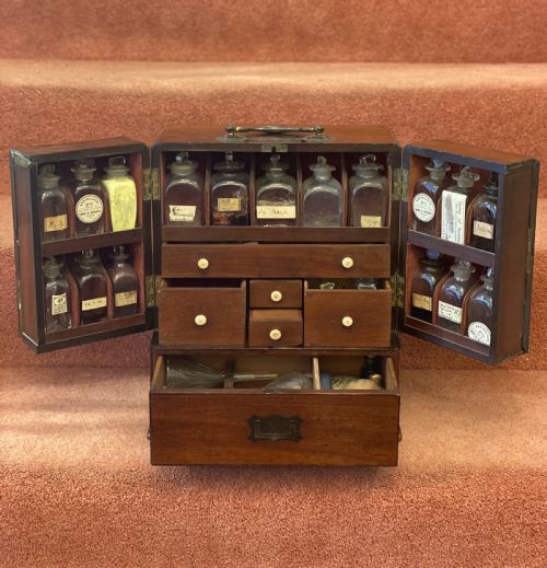 fig 2. A superb 19th century Mahogany APOTHECARY BOX complete with contents