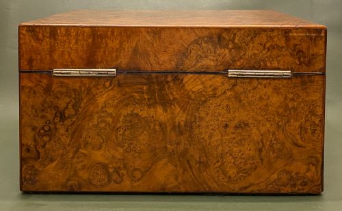 fig 4. Walnut Lady's Dressing Case with hallmarked Silver tops (1872)