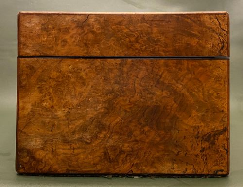 fig 5. Walnut Lady's Dressing Case with hallmarked Silver tops (1872)