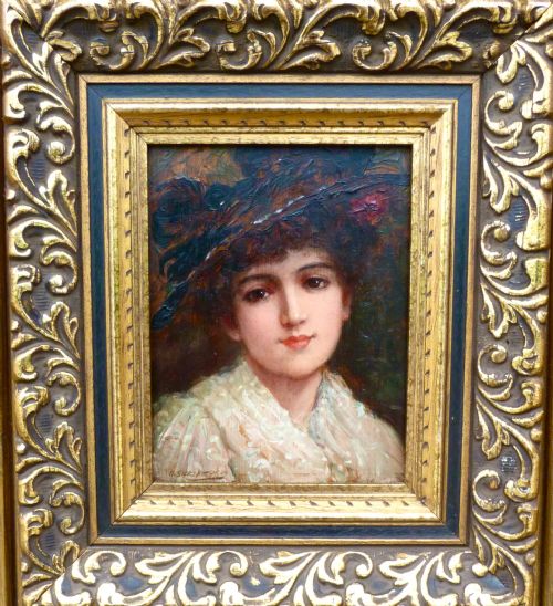 Small Victorian Portrait in Oil Dated 1896-7