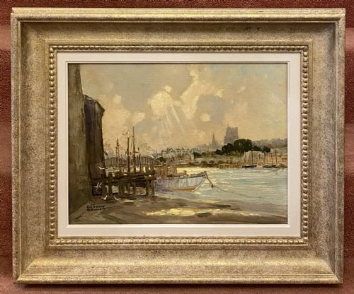 Oil on Canvas – Rochester from the River, by Godwin Bennett (1888-1950)