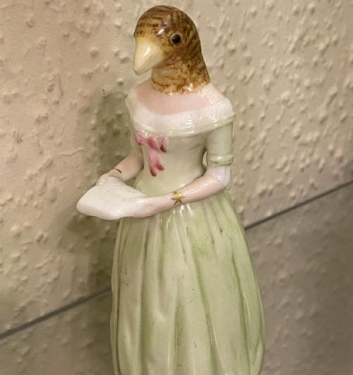 A Rare Royal Worcester Porcelain Candle-snuffer - 'Jenny Lind' (Diffidence) in Green, 1892