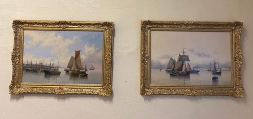 Pair of Framed Marine Oil Paintings by H. Claessens (Signed & Dated 1894)