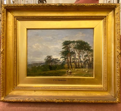 Frederick H. Henshaw - Oil Painting on Canvas - "Rural Landscape" (Signed, Dated 1841)