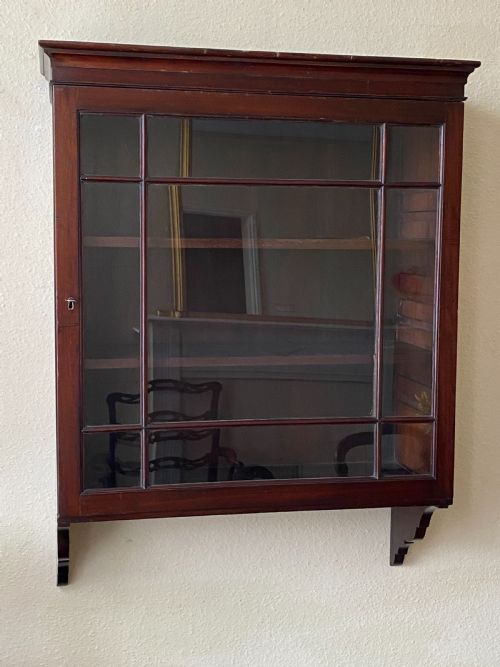 19th Century Glazed Mahogany Hanging Wall-shelves / Display Cabinet
