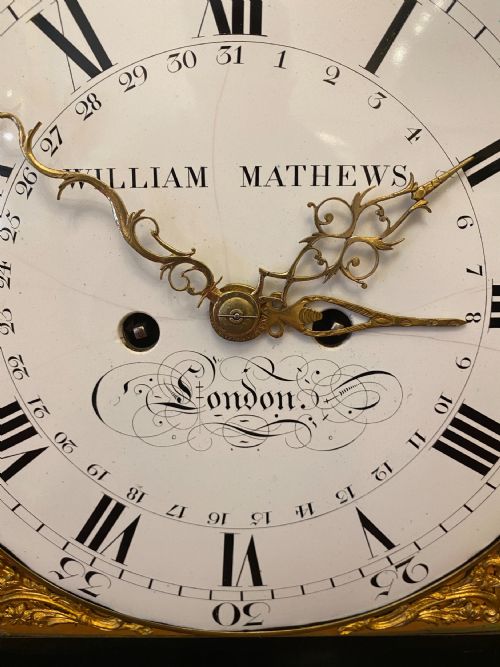 fig 3. George III Enamel Dial Bracket Clock with Ebonised Case and Brass Fittings