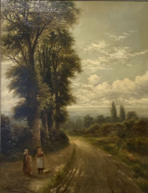 CHARLES HENRY PASSEY FL 18701885 FRAMED OIL PAINTING ON CANVAS CHATTING NEAR BURFORD BRIDGE - ADDITIONAL PHOTO 11
