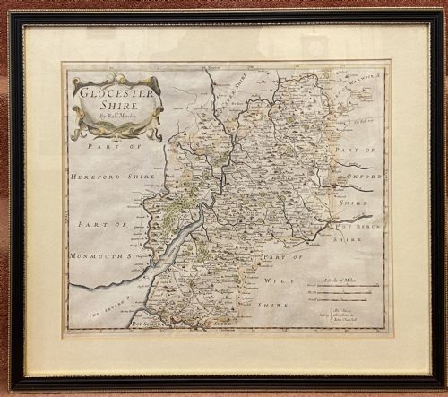 fig 1. Print - Gloucestershire County Map by Robert Morden (1st published 1695)