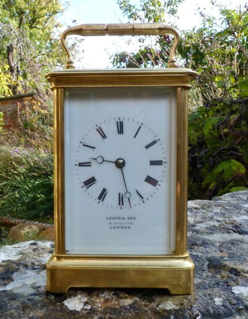 fig 1. FINE LARGE ENGLISH FUSEE CARRIAGE CLOCK