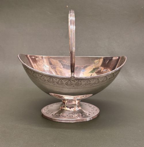 Good English Hallmarked Silver Sugar Basket – Robert Hennell, London, 1791