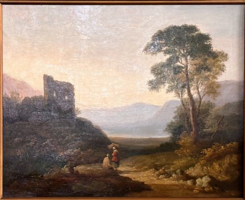 fig 1. Early 19th century gilt framed oil painting on canvas. Unsigned.