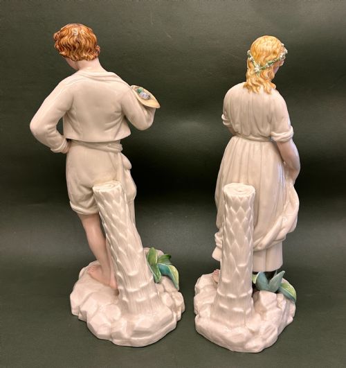 fig 1. A PAIR of Royal Worcester porcelain figures - Paul & Virginia, 1870
