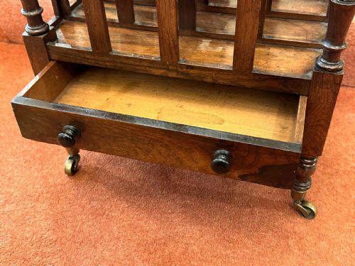 STURDY 19TH CENTURY 4SECTION MAHOGANY CANTERBURY - ADDITIONAL PHOTO 5