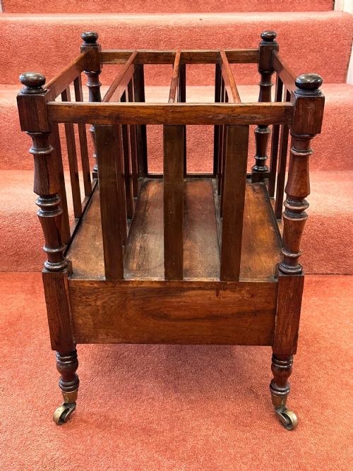 STURDY 19TH CENTURY 4SECTION MAHOGANY CANTERBURY - ADDITIONAL PHOTO 2
