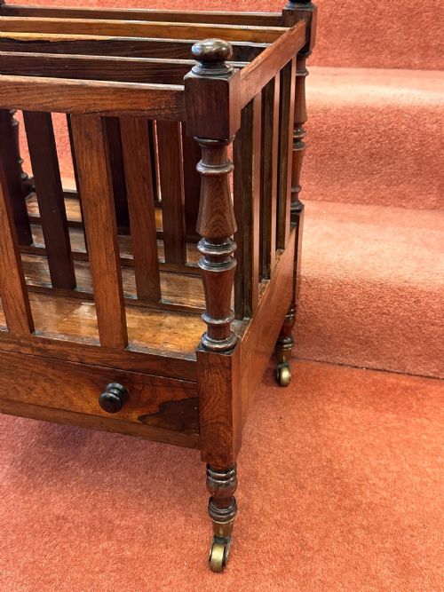 STURDY 19TH CENTURY 4SECTION MAHOGANY CANTERBURY - ADDITIONAL PHOTO 1