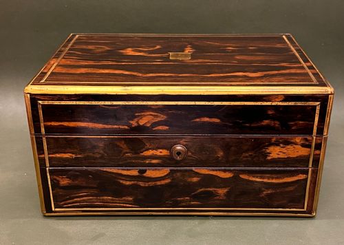 fig 2. A good Victorian brass bound Coromandel-wood Jewellery Box, c.1860
