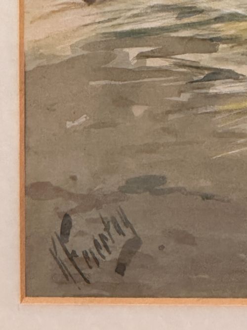 KARL FEIERTAG PAIR OF FRAMED WATERCOLOUR PAINTINGS OF CHILDREN AT PLAY - ADDITIONAL PHOTO 14