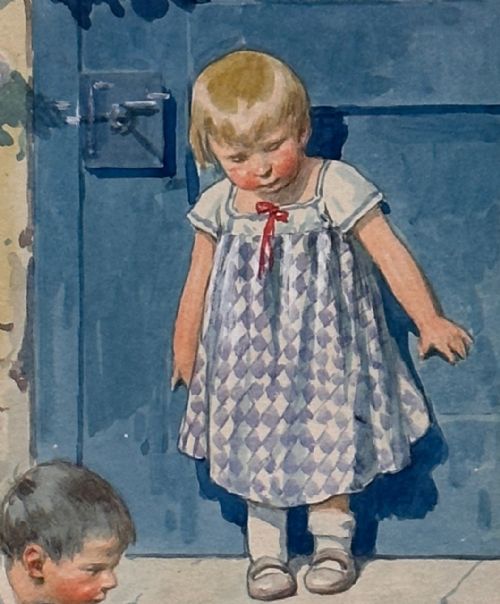 KARL FEIERTAG PAIR OF FRAMED WATERCOLOUR PAINTINGS OF CHILDREN AT PLAY - ADDITIONAL PHOTO 17