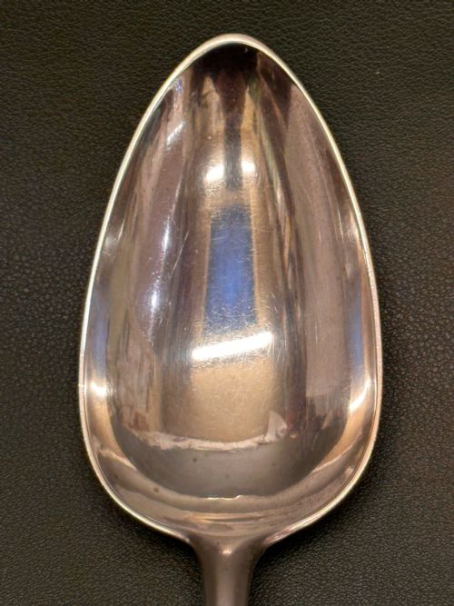 fig 1. George III Hallmarked silver basting Spoon, London 1796 (Eley & Fearn)