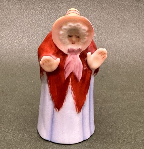 Royal Worcester Candle Extinguisher - "Granny Snow" - Puce Date Mark 1907