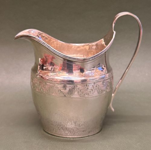 Engraved and Hallmarked English Silver Cream Jug. London C.1822